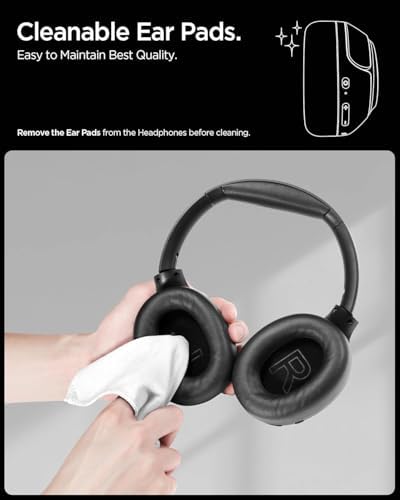 Audio Kulak Üstü P10 Bluetooth Kablosuz Kulaklık - ANC Pro Aktif Gürültü Engelleme + ENC 5 Mikrofon - 40mm Titanyum Sürücü - 60 Saat Pil - iOS & EQ App Şeffaf & Gaming Mod - ASD09691 - Görsel 3