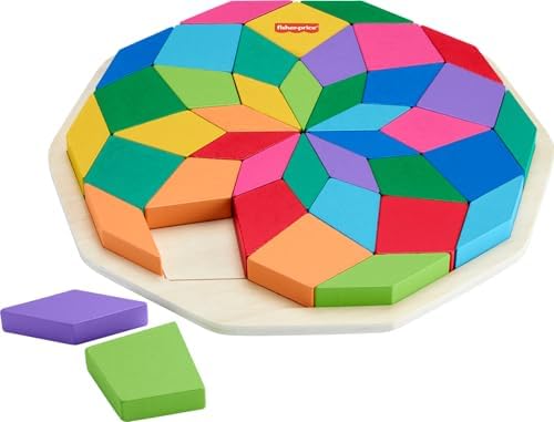 Ahşap Mandala Yapboz Yürüme çağındaki çocuklar için 40 ahşap parçadan oluşan Geometrik Mandala Yapboz Blokları HXT94