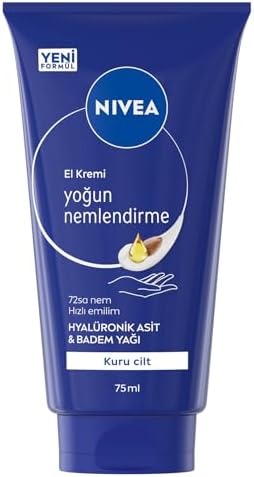 Yoğun Nemlendirici El Kremi 72 ml, Hızlı Emilir, Hyaluronik Asit, Yağı, Kuru Ciltler