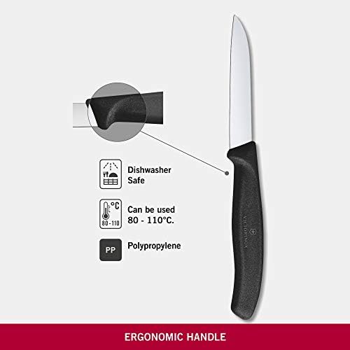 6.7403 SwissClassic 8cm Düz Soyma Bıçağı, Siyah