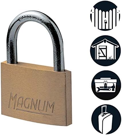 CAD40T 2 Adet Masif Pirinçten Yapılmış Anahtarlı Büyük Asma Kilit Paketi, Altın Rengi, 5,4 x 4 x 1 cm