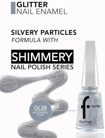 Yoğun Simli Şeffaf Oje - Glitter Nail Enamel - GL038 Holographıc Sılver-8682536049924