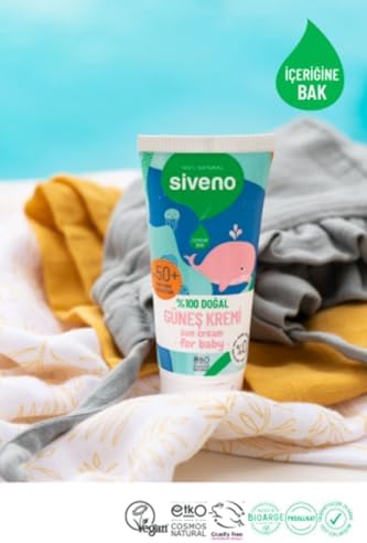 %100 Doğal Bebek Güneş Kremi Leke Karşıtı Antioksidan Nemlendirici Bitkisel Vegan UVA UVB SPF50+ 50 ml