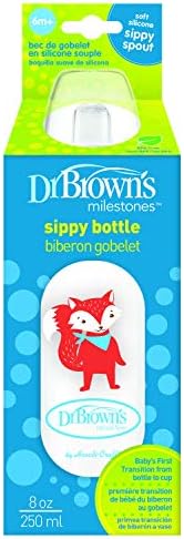 8 oz/250 ml PP Dar Ağız + Sippy Biberon Bardak, Tilki, Tekli Paket
