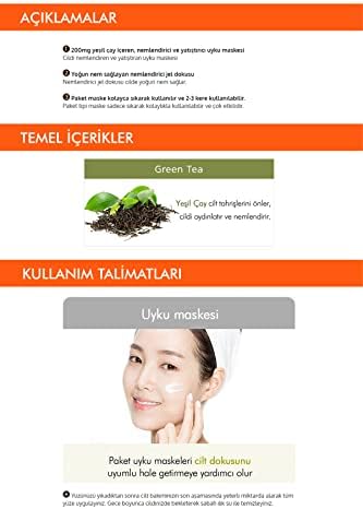 Alternative view of Yatıştırıcı ve Nemlendirici Yeşil Çay Uyku Maskesi 10ml Pure Source Pack Green Tea