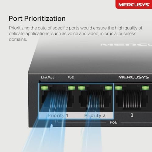 MS105GP, 5-Port Gigabit Desktop Switch with 4-Port PoE+ - Görsel 3