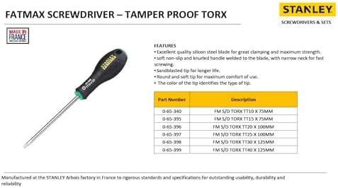 - Tornavida Torx, Tt10, 75 Mm Schwertlaenge, Krom-Vanadyum, Ergonomik Soft Handgr, 0-65-395