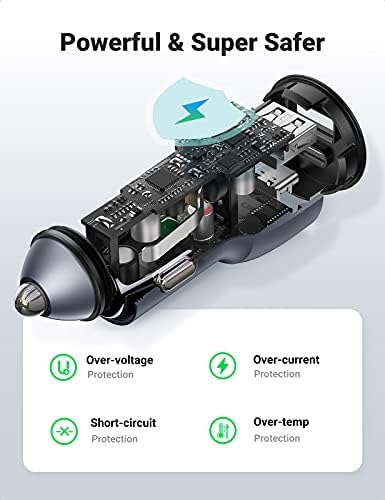 52.5 W Çift Port USB C-USB A PD-QC Hızlı Araç Şarj Cihazı