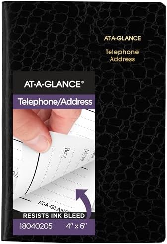 Alternative view of AT-A-GLANCE Telefon ve Adres Defteri, 600+ Giriş, 10,16 x 15,24 cm, Tasarımcı, Siyah (8040205)