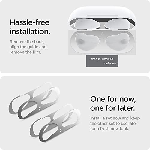 AirPods (3.nesil) ile Uyumlu Kapak İçi Kir / Toz Önleyici Shield (2 Adet) Metal Silver - ASD01986 - Görsel 2