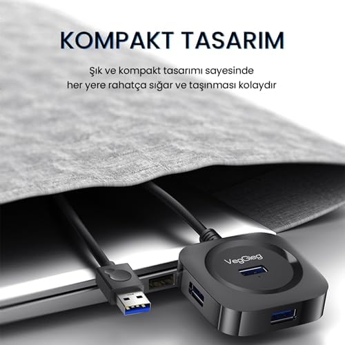 4 Port USB 3.0 Çoklayıcı Hub Beyaz - Görsel 3