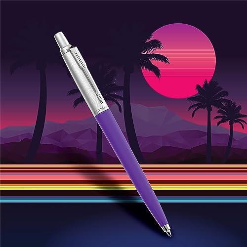 Alternative view of Jotter Originals Tükenmez Kalemler | Retrowave Koleksiyonu | Vermilion Kırmızı ve İndigo Moru | Mavi Mürekkep | Orta Nokta | 2 Adet