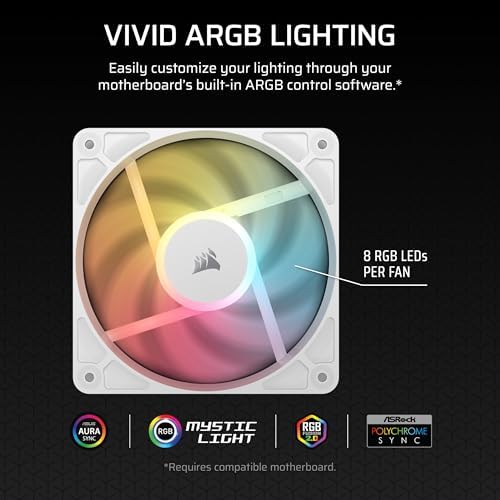RS120-R ARGB 120mm PWM Ters Yapraklı Fan Üçlü Paket - Beyaz (CO-9050197-WW)