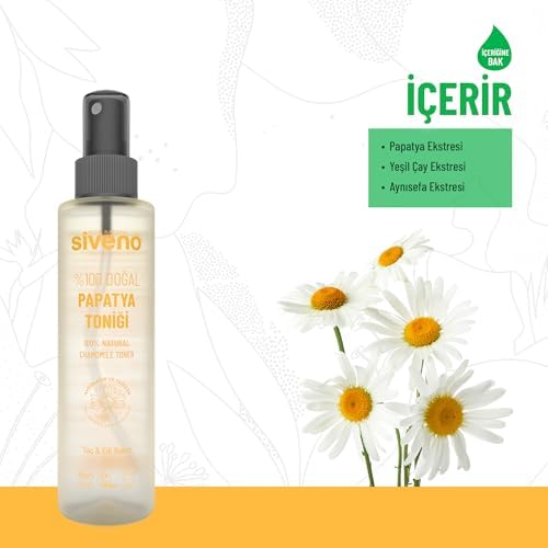 Siveno%100 Doğal Papatya Suyu Aydınaltma Etkili Arındırıcı Rahatlatığı Saç ve Cilt Toniği 150 ml