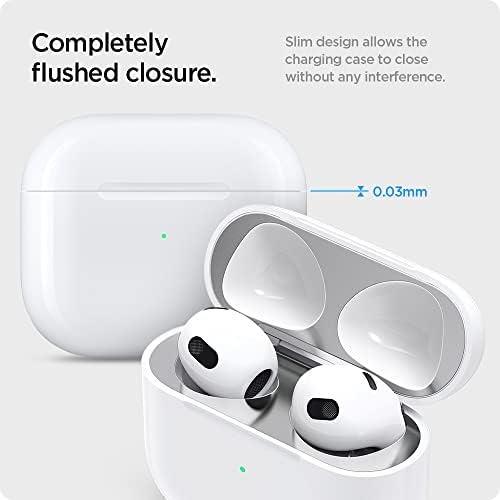 AirPods (3.nesil) ile Uyumlu Kapak İçi Kir / Toz Önleyici Shield (2 Adet) Metal Silver - ASD01986 - Görsel 3