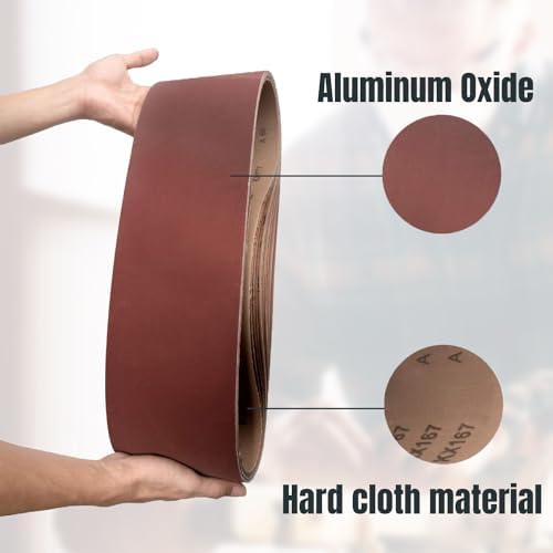 Alternative view of 110170V 6 x 48 inç Zımpara Kayışları | 60 Grit Alüminyum Oksit Zımpara Kemeri | Taşınabilir Kayış Zımpara Makinesi için Premium Zımpara Kağıdı, 10'lu Paket