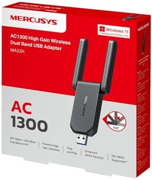 Alternative view of MA32H, AC1300 Mbps, Çift Bant, USB 3.0, Yüksek Çekim Güçlü Wi-Fi 5 USB Adaptör