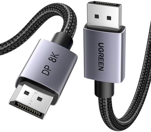8K Displayport kablosu 1.4 8K 60Hz 4K 240Hz, VESA sertifikalı, PC, HDTV, monitör, grafik kartı için HDR, FreeSync, G-Sync, DSC 1.2, HDCP 2.2 ile uyumlu alüminyum DP kablosu 32,4 Gbps (3M)