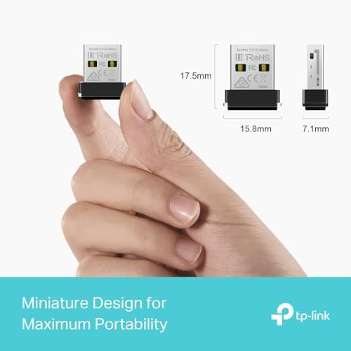 Alternative view of TX1U; AX300 Mbps, Tasarım, Tak ve Çalıştır, Linux ve Windows(11/10/7) Destekli, Wi-Fi 6 USB Adaptör