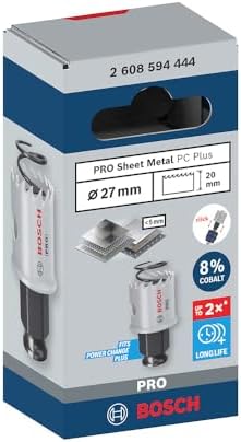 1 x Pro Sheet Metal Power Change Plus Delikli Testere (Paslanmaz Çelik Levhalar, Çelik Levhalar, Ø 27 mm, Profesyonel Aksesuar Döner Matkap/Sürücü)