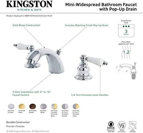 Alternative view of Brass KB944B Viktorya Dönemine Ait Mini Lavabo Bataryası Meşe/Profesyonel Kulp, Cilalı Krom/Cilalı Pirinç