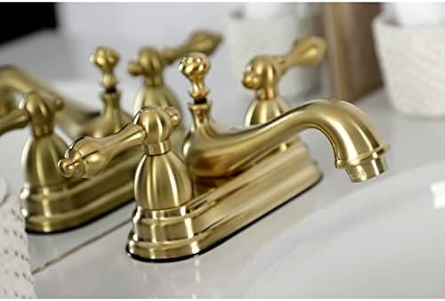 Brass KS3607AL Restorasyon 4" Centerset Banyo Bataryası, Fırçalanmış Pirinç, 6.38 x 4.5 x 3.06 - Görsel 2