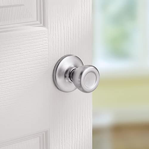 (Updated Packaging, Satin Chrome) - Kwikset 92001-514 Tylo Hall & Closet Knob in Satin Chrome