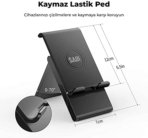 Alternative view of Saiji S0 Cep Telefonu için Katlanabilir Akıllı Telefon Şarj Standı, Seyahat Standı, Mükemmel Dayanıklılık, Çalışma Masası, 4-8 İnç 14 Pro Max, 13 ile Uyumlu