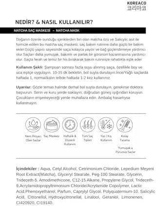 Matcha Therapy Mucize Saç Maskesi | Güçlendirici Parlaklık Verici İpeksi Yumuşaklık 200 ml
