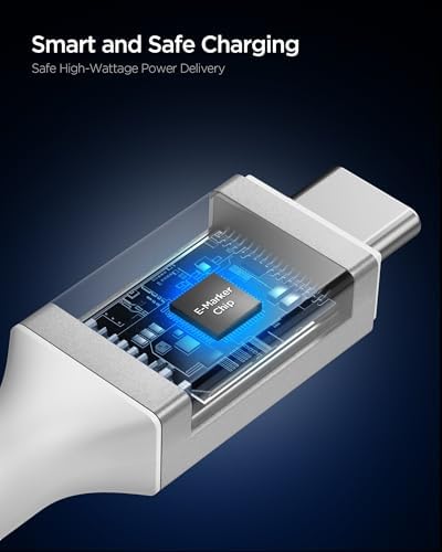 USB-C to USB-C 1.2 Metre Kablo 240W Güç/PPS 2.0 Desteği Super Hızlı Şarj / 40Gbps (E-Marker Çip) Data Aktarım Hızı / 8K Görüntü Aktarım/PD USB4 Gen3 Type-C Ekstra Dayanıklı - ACA08776