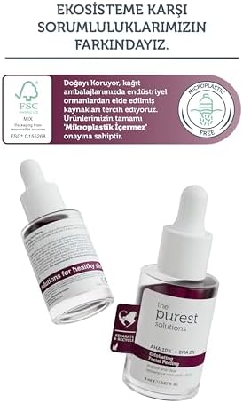Alternative view of The Purest Solutions AHA & BHA Canlandırıcı ve Cilt Tonu Eşitleyici Kırmızı Peeling Cilt Serumu, Seyahat Boy 8 ml