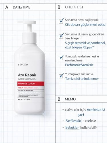 Alternative view of ATO Repair Intensive Lotion 650 ml Seramid Hyaluronik Asit Panthenol Vücut Losyonu Nemlendirici