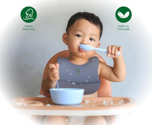 Alternative view of Been Silicone Baby Bib - Silikon Mama Önlüğü, Gri