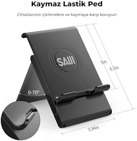 Saiji S0 Cep Telefonu için Katlanabilir Akıllı Telefon Şarj Standı, Seyahat Standı, Mükemmel Dayanıklılık, Çalışma Masası, 4-8 İnç 14 Pro Max, 13 ile Uyumlu - Görsel 3