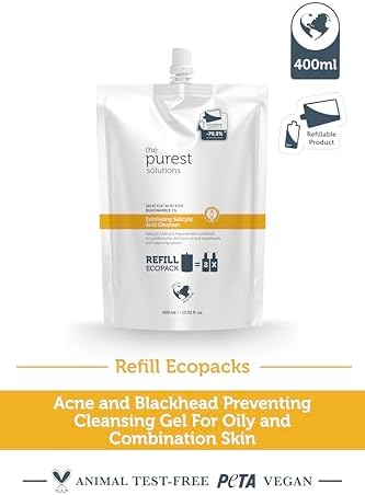 Alternative view of The Purest Solutions Sivilce Ve Siyah Nokta Karşıtı Yağlı Karma Ciltler Temizleme Jeli Ekolojik Yedek Paket 400 ml