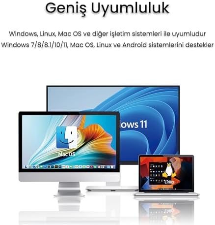 USB-A to 3.5mm Aux Mikrofon Destekli DAC Chip HiFi Ses Kartı - Görsel 3