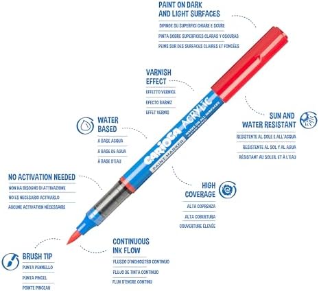 Akrilik Paint Marker Su Bazli Fırça Uçlu 10'Lu