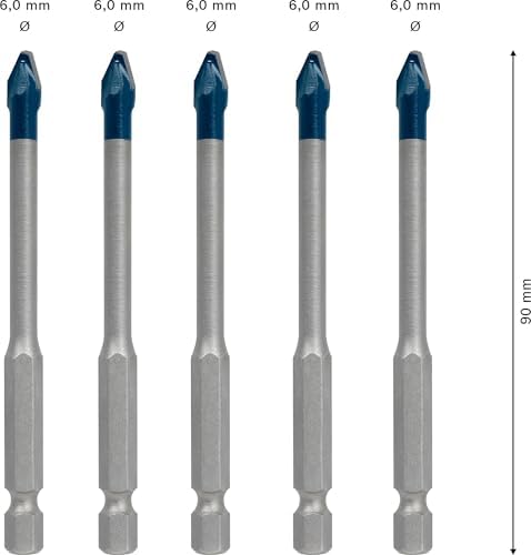 Professional 5 parça Expert HEX-9 HardCeramic Matkap Ucu Seti (Sert fayanslar, Ø 6 mm, Aksesuar Döner Matkap/Vidalamalar) - Görsel 3