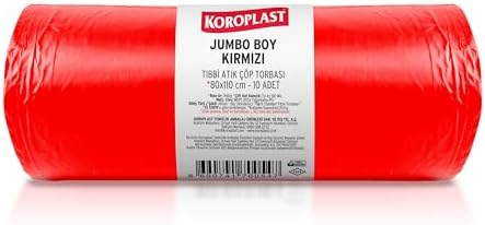 Alternative view of Büzgülü Tıbbi Atık Poşeti Jumbo Boy 80x110 cm 10x10'lu Sızdırmaz Yırtılmaz Profesyonel Çöp Poşeti, Geri Dönüştürülebilir Kolay Bağlanır Tıbbi Atık Torbası, Hastane, Klinik Büzgülü Çöp Poşeti