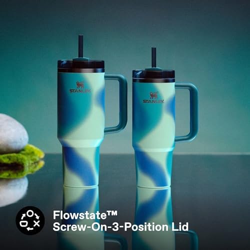 Pipetli Termos Bardak, 0.89 Litre, Turkuaz Desenli (Coastal Teal) - Görsel 2