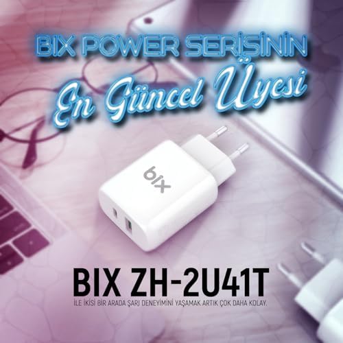 Alternative view of ZH-2U41T 25W PD 3.0 Type-C & USB-A Çift Bağlantı Noktalı Hızlı Şarj Adaptörü Siyah,, 15/14/13/12/Pro Max, iPad Air/Pro ve Daha Fazlası ile Uyumlu