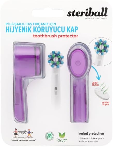 ŞARJLI VE PİLLİ DİŞ FIRÇALARI İÇİN HİJYENİK DİŞ FIRÇASI KORUMA KABI-2'Lİ MOR X 2