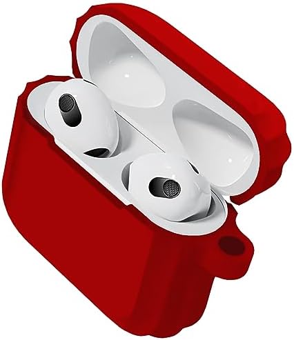 3 Uyumlu Rubber Silicone Kancalı Yumuşak Silikon Kılıf 3 Uyumlu Kulaklık Kılıfı (Kırmızı) - Görsel 3