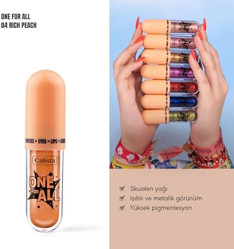 Callista One For All 04 Rich Peach Eyes & Lips & Cheeks Likit Göz Farı