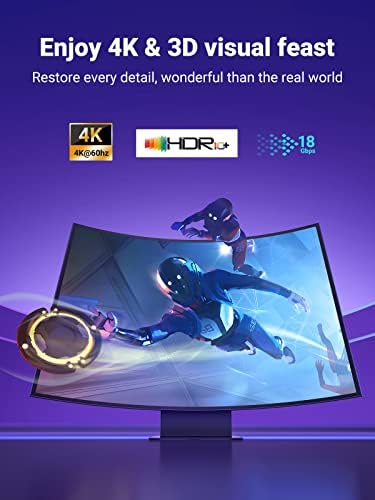 Alternative view of 4K HDMI Kablosu ARC 3D Ethernet için PS5 Soundbar, Xbox Series S, Monitör vb. (5M)