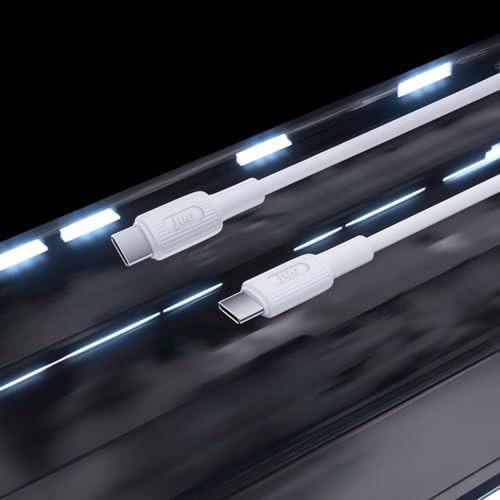 Alternative view of 60W USB Type-C to Type-C Silikon Hızlı Şarj ve Data Kablosu Beyaz 2 Metre