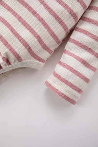 Alternative view of Kız Bebek Kız Bebek Yeni Doğan Zarf Yaka Çizgili Fitilli Kaşkorse Uzun Kollu Çıtçıtlı Body, Pembe, 18-24 M
