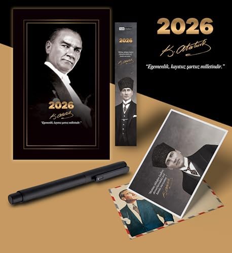 Alternative view of 2026 Gazi Paşa Atatürk Ajandası Ayraç Kartpostal Kalem - Siyah