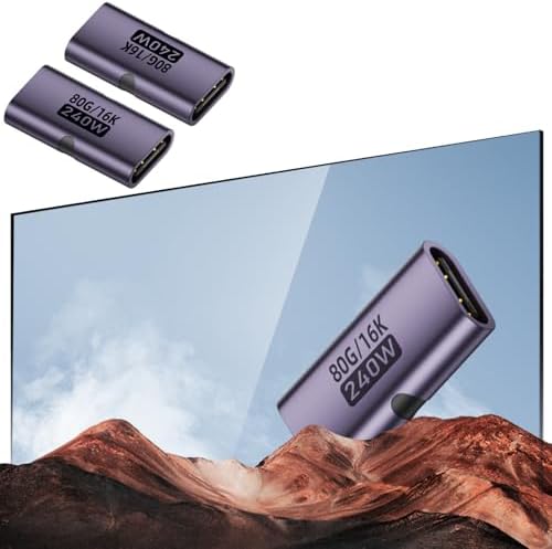 80Gbps USB-C Dişi - Dişi Adaptör, 240W PD3.1 Hızlı Şarj, 16K@60Hz Görüntü Aktarımı, Alüminyum Alaşımlı Tip-C Dişi Konnektör Uzatıcı - Siyah OTGFF - Görsel 2