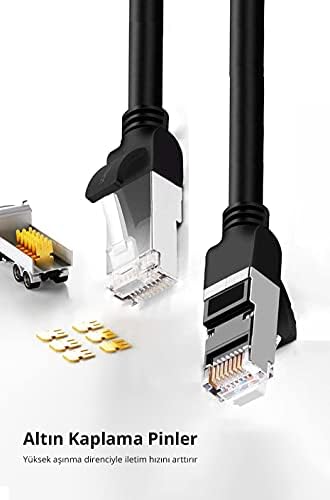 Alternative view of Cat6 Saf Bakır Metal Konnektör Ethernet Kablosu Siyah 10 Metre